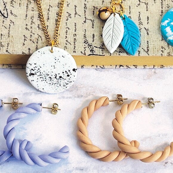 Easy Polymer Clay Jewelry: Simple Hoops and Pendant Necklaces with Blue Moon